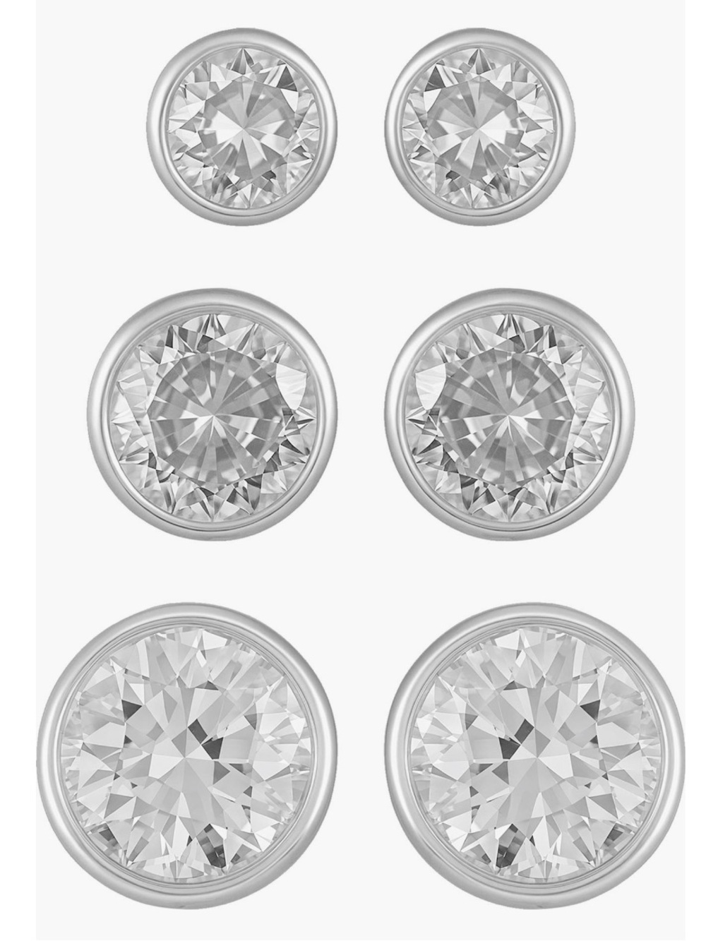Vince Camuto 3-Pair Clear Crystal Stud Earring Trio NWT - Picture 4 of 6